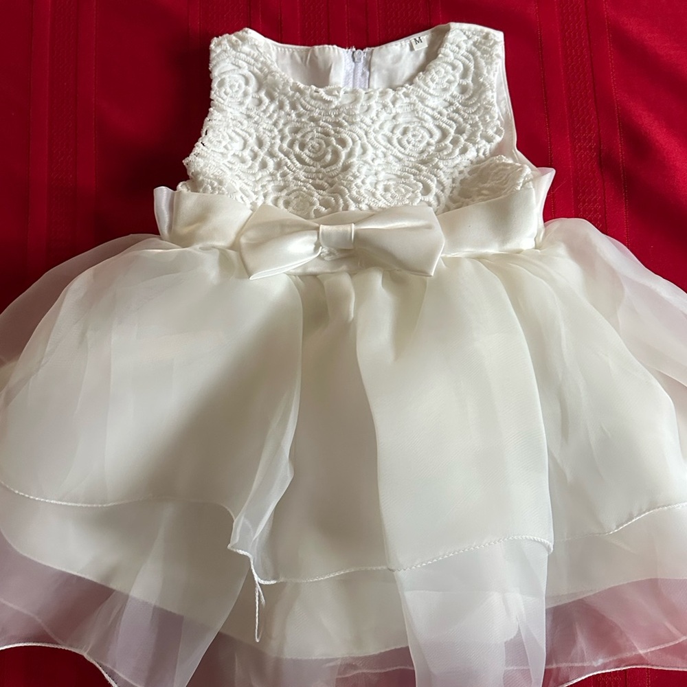 White layered Tulle Baby Girl Dress size Medium
